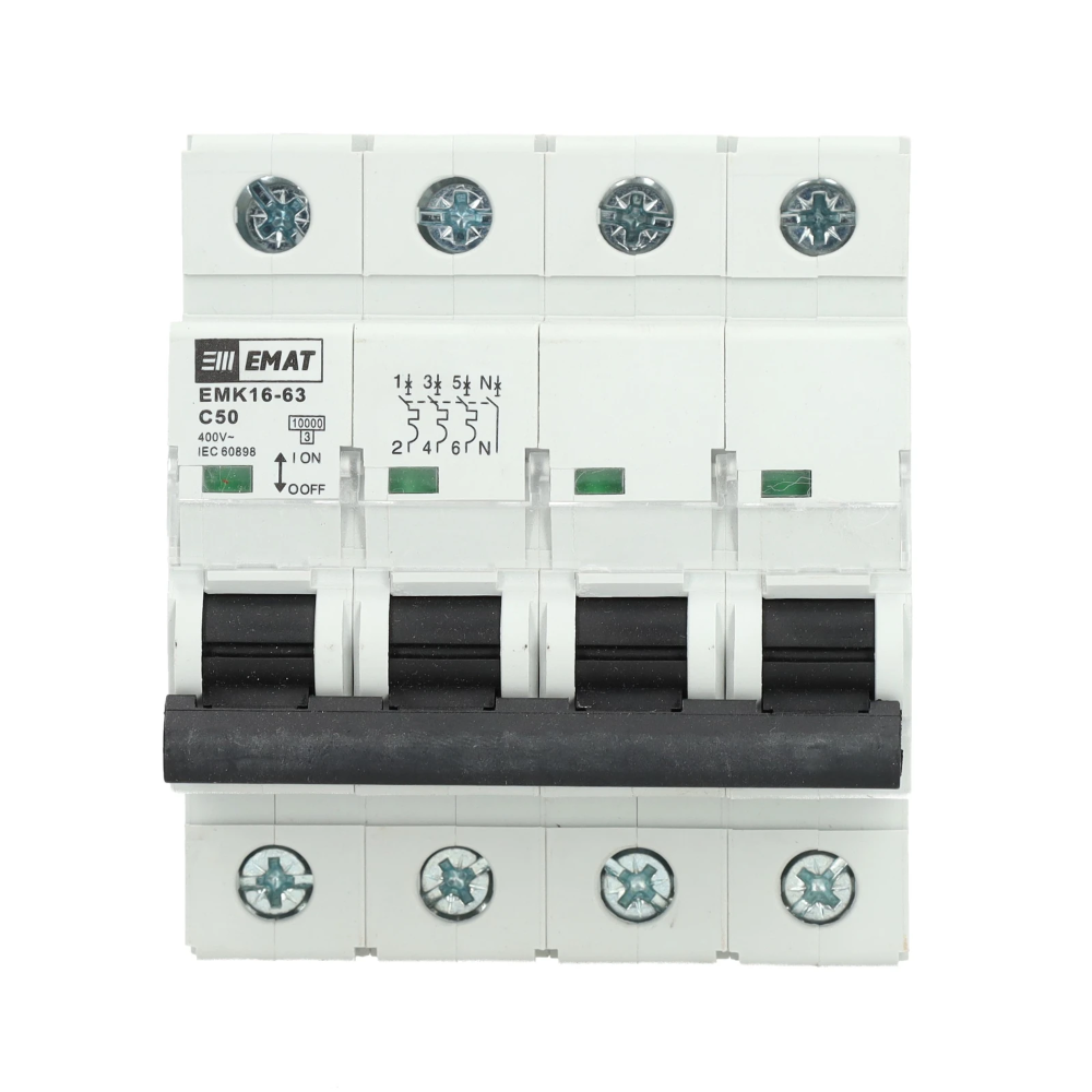 Miniatuur van EMAT automaat 3-polig+nul 50A C-curve (85004015)