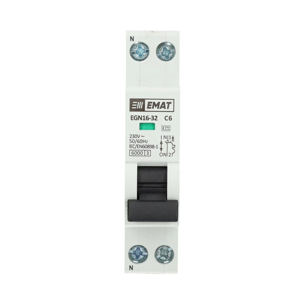 Miniatuur van EMAT automaat 1-polig+nul 6A C-curve (85001001)