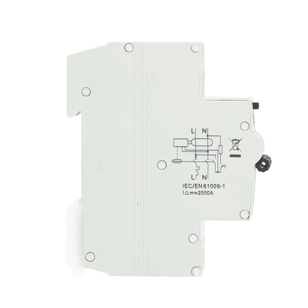 Miniatuur van EMAT differentieelautomaat 1-polig+nul 10A B-curve 30mA (85006002)
