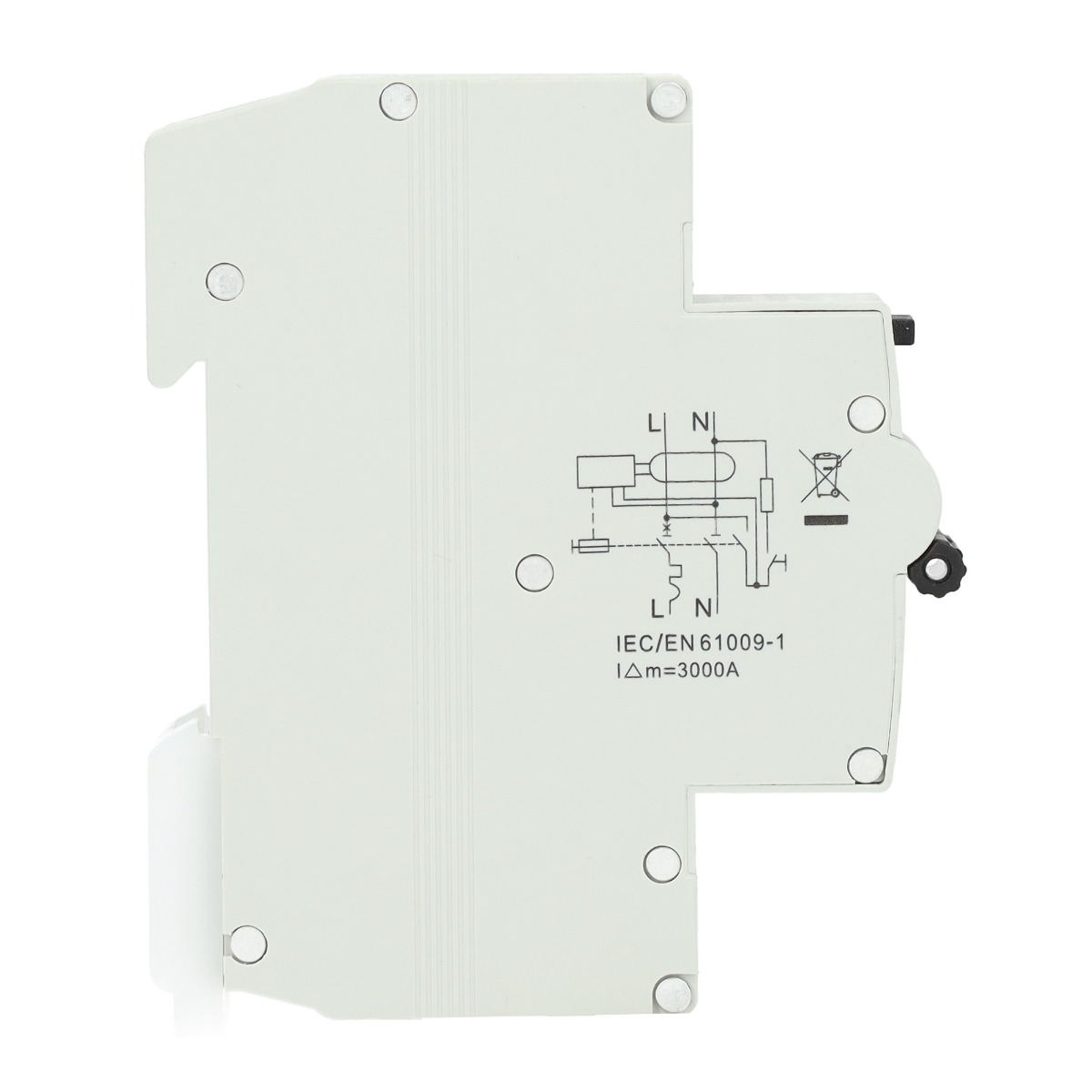 Miniatuur van EMAT differentieelautomaat 1-polig+nul 10A B-curve 30mA (85006002)