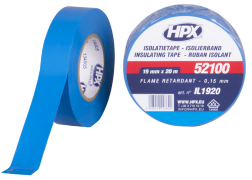 Miniatuur van HPX isolatietape VDE PVC 19mm x 20 meter blauw (IL1920)