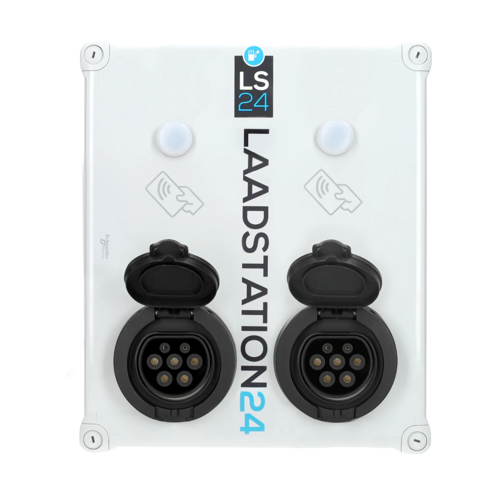 Miniatuur van LS24 laadpaal 2x 22kW type 2 socket - wit (8718924263457)