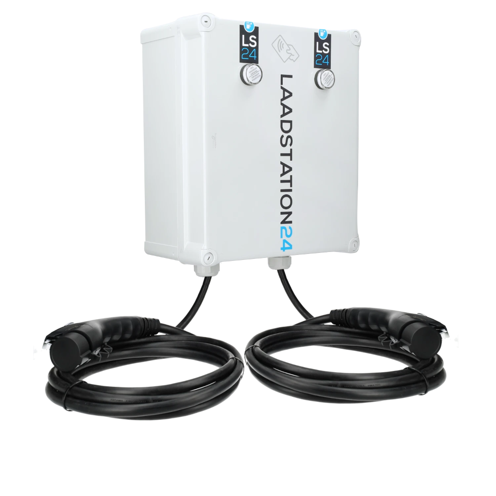 Miniatuur van LS24 laadpaal 2x 11kW type 2 vaste kabel 5 meter - wit (8718924263440)