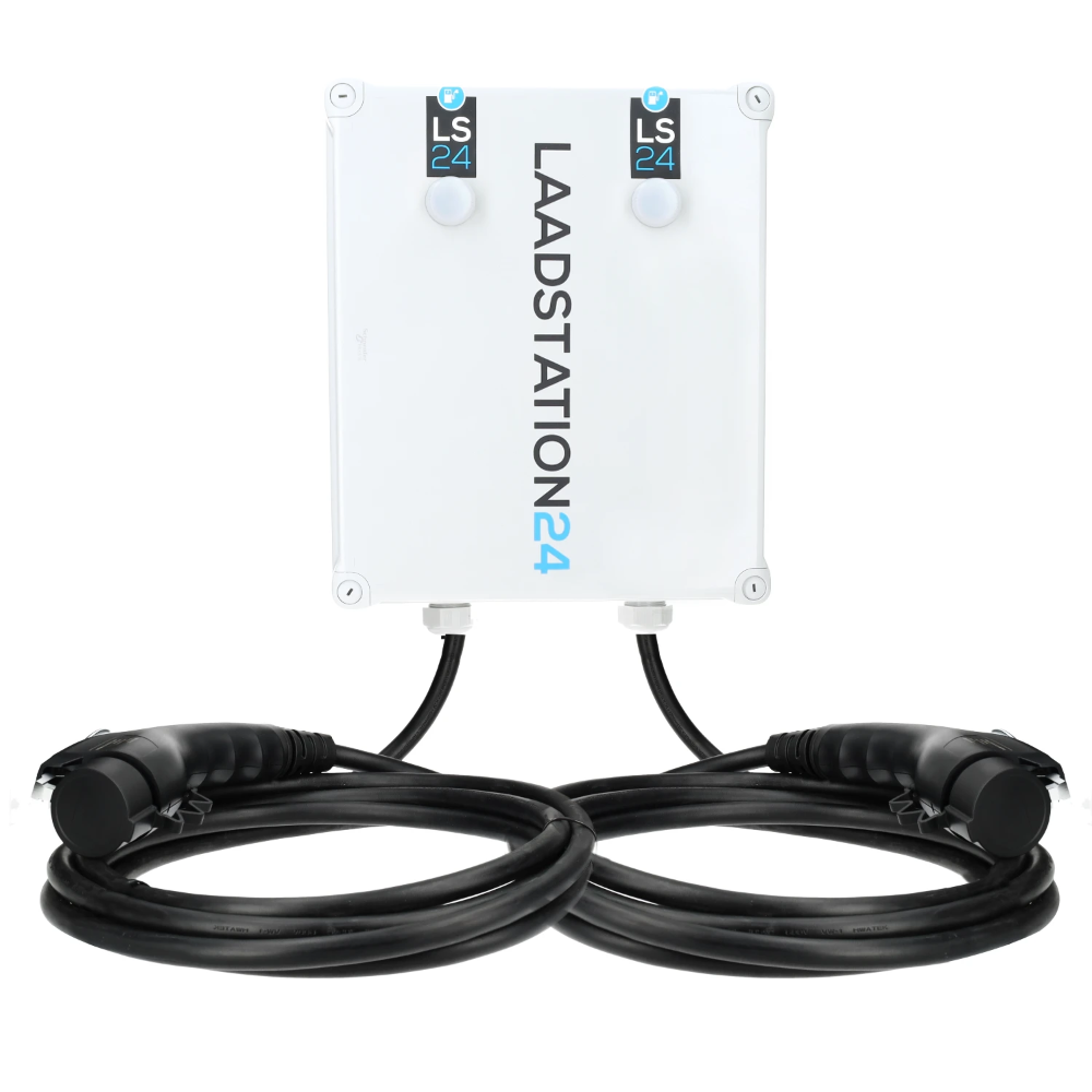 Miniatuur van LS24 laadpaal 2x 11kW type 2 vaste kabel 5 meter - wit (8718924263341)