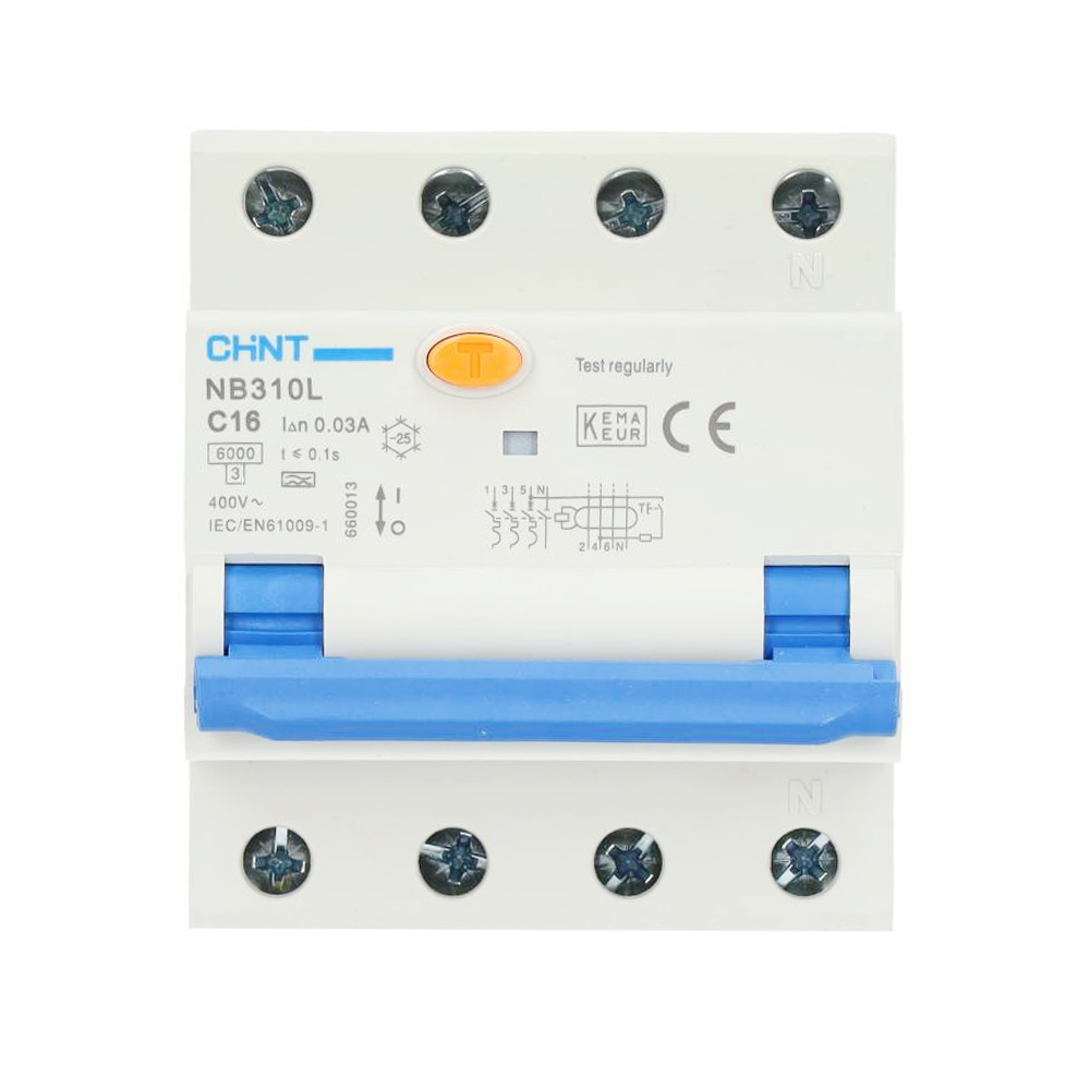 Miniatuur van Chint differentieelautomaat 3-polig+nul 16A C-curve 30mA (2015C16)