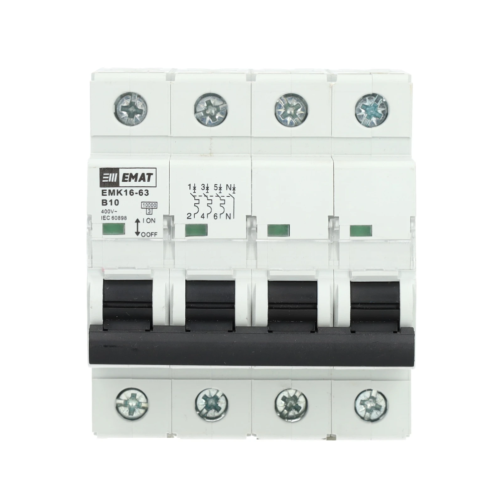 Miniatuur van EMAT automaat 3-polig+nul 10A B-curve (85004002)