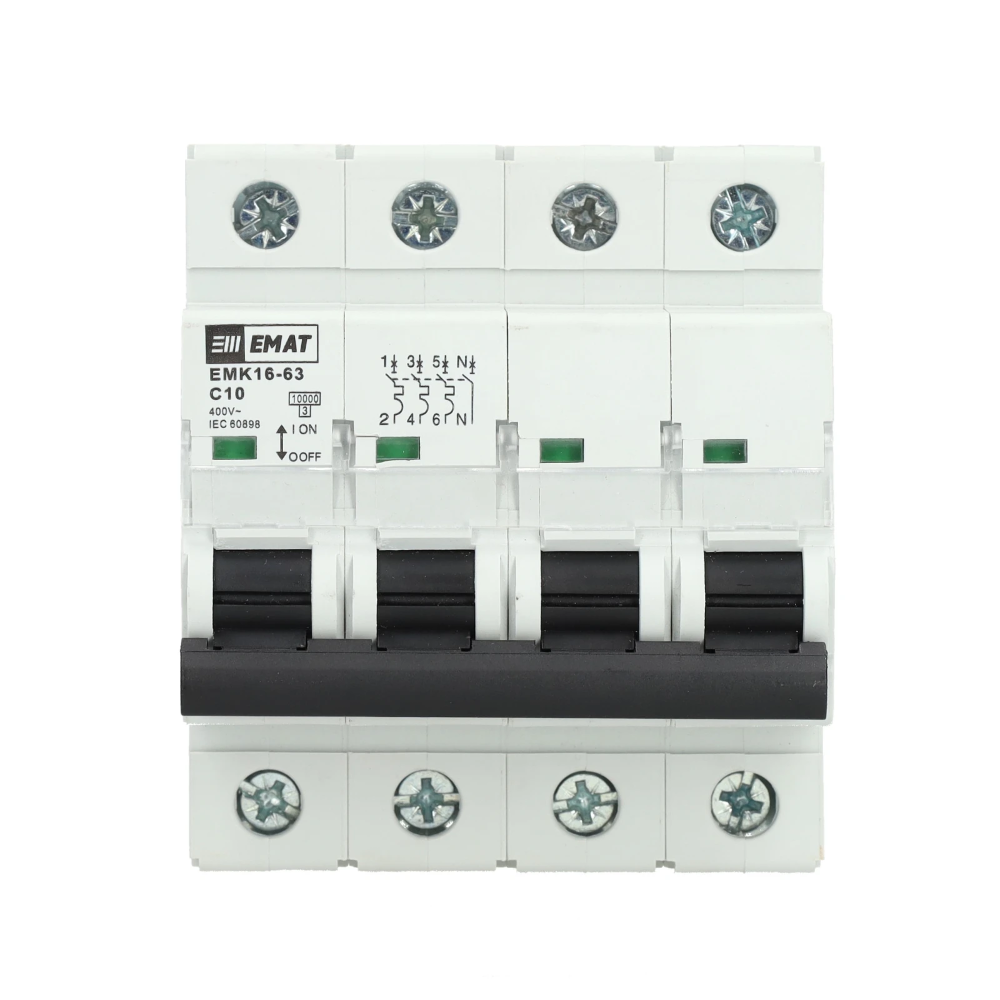 Miniatuur van EMAT automaat 3-polig+nul 10A C-curve (85004003)