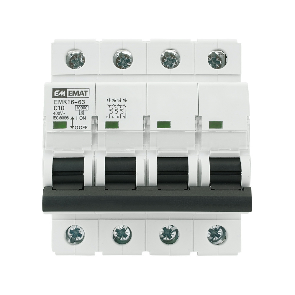 Miniatuur van EMAT automaat 3-polig+nul 10A C-curve (85004003)