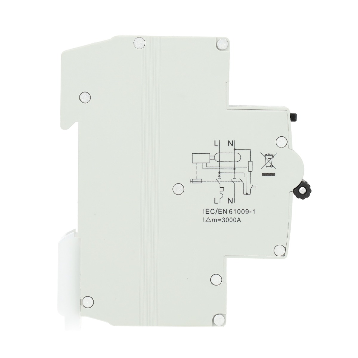 Miniatuur van EMAT differentieelautomaat 1-polig+nul 20A B-curve 100mA (85006014)