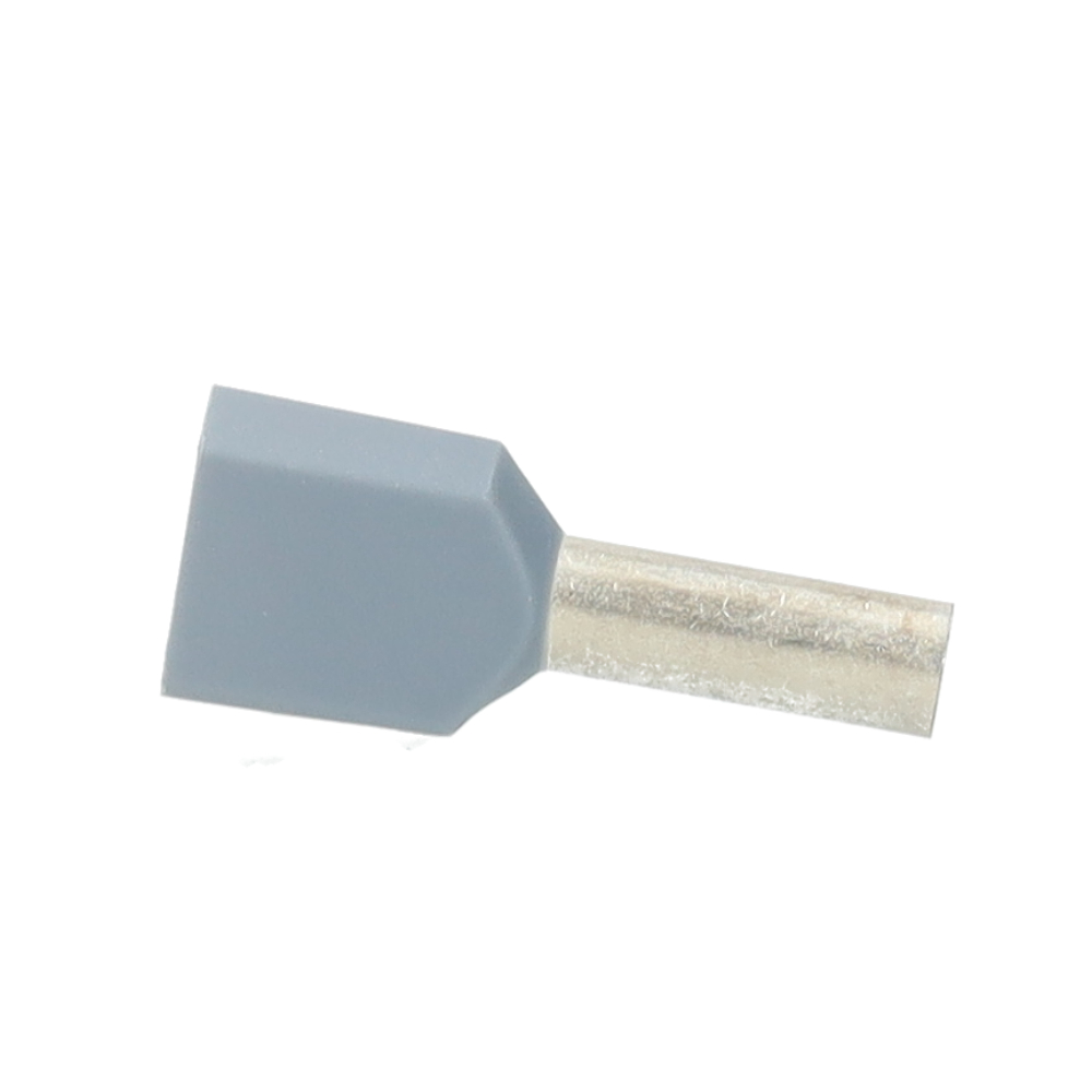 Miniatuur van SOLAR twin adereindhuls geïsoleerd 2x4mm2 hulslengte 12mm grijs - per 100 stuks (1505166)