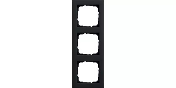 Miniatuur van Gira E2 afdekplaat stopcontact 3-voudig - zwart mat (021309)