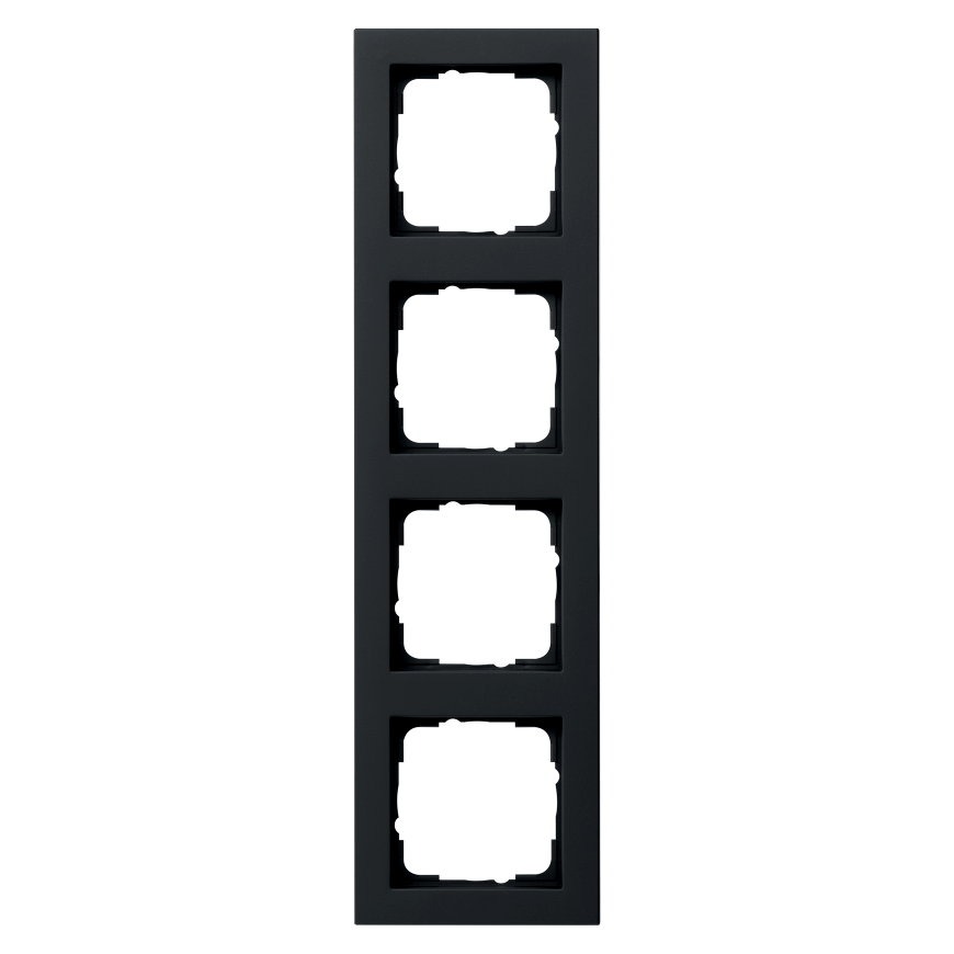 Miniatuur van Gira E2 afdekplaat stopcontact 4-voudig - zwart mat (021409)