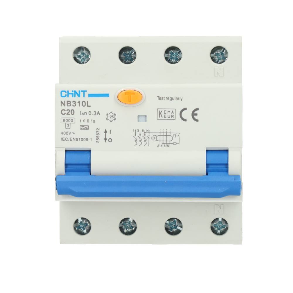 Miniatuur van Chint differentieelautomaat 3-polig+nul 20A C-curve 300mA (2015C20300)