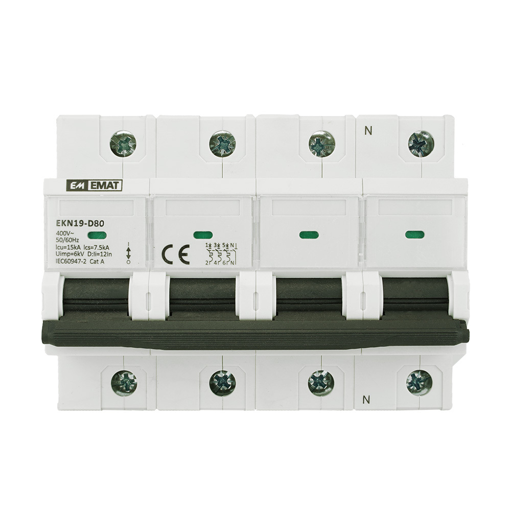 Miniatuur van EMAT automaat 3-polig+nul 80A D-curve (85004019)