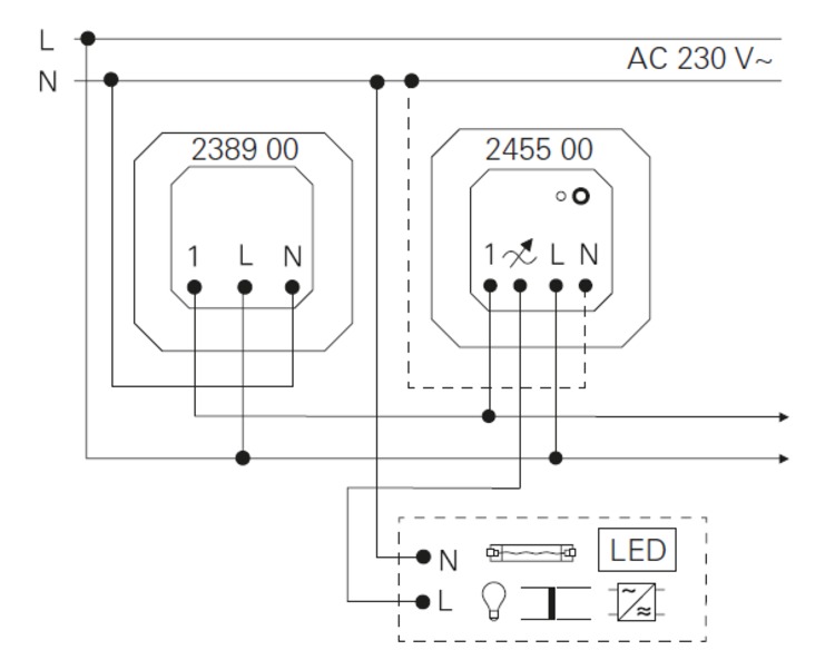 Miniatuur van Gira Systeem 3000 universele LED draaidimmer komfort (245500)