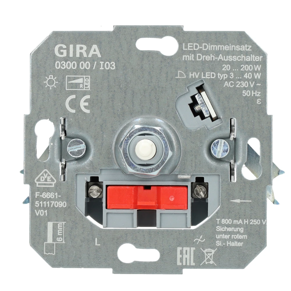 Miniatuur van Gira LED dimmer basiselement met draai-uitschakelaar 20-200W (030000)