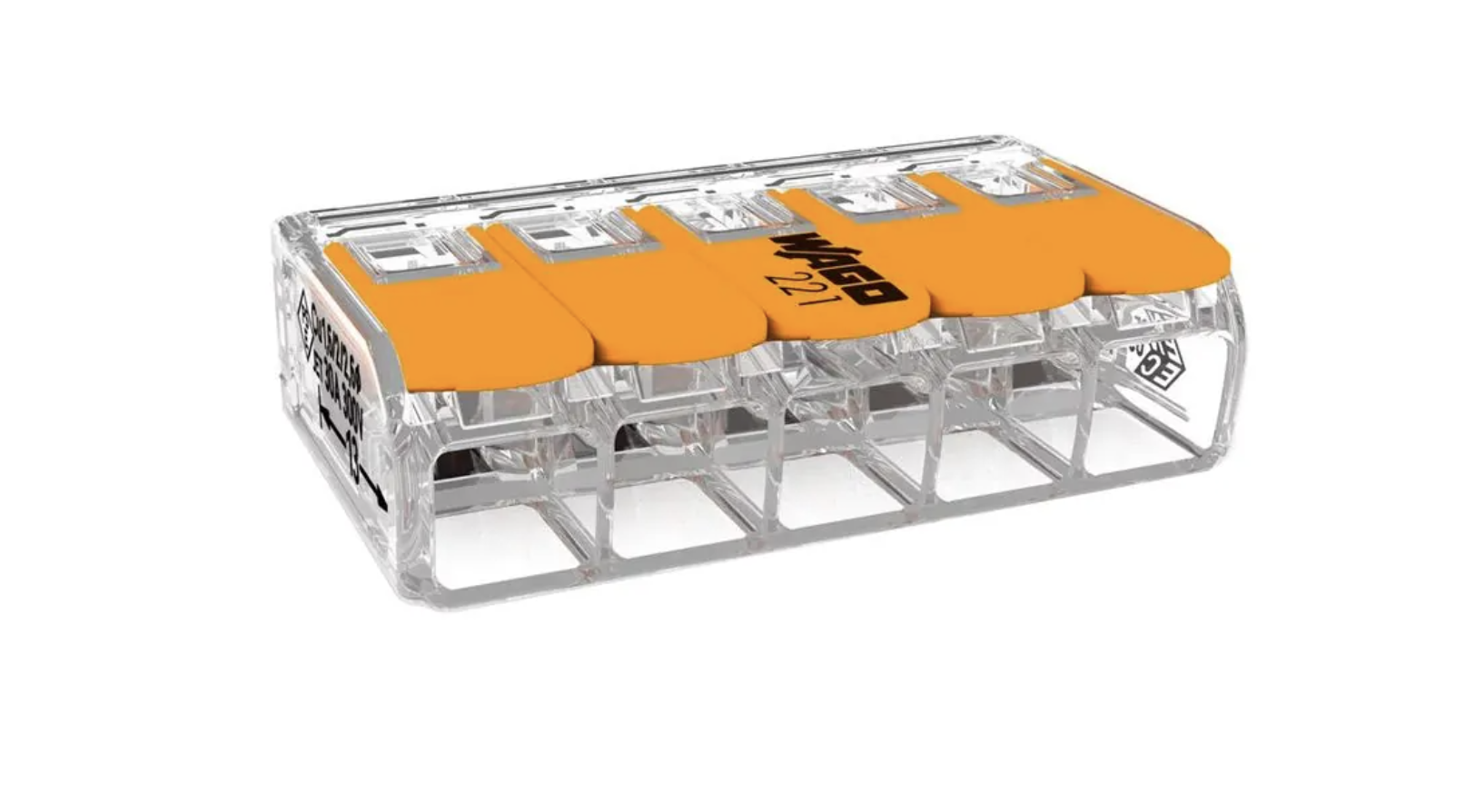 Miniatuur van Wago steekklem 5-voudig 6mm2 transparant per 15 stuks (221-615)