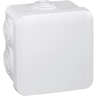 Miniatuur van Legrand PLEXO aftakdoos IP55 7 kabelinvoeren membraan klikdeksel 80x80x45mm wit (92013)