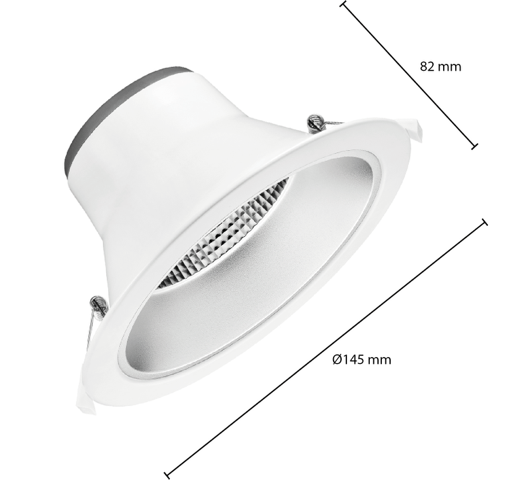 Miniatuur van EMhub LED reflector downlight 15W 1500lm CCT zaagmaat Ø120mm Ø145mm - wit