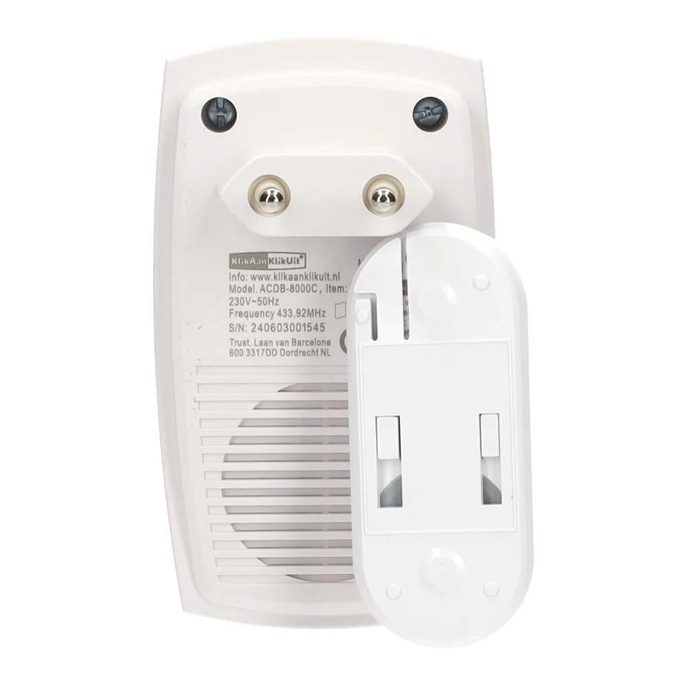Miniatuur van KLIKAANKLIKUIT plug-in draadloze deurbelset - ACDB-8000AC wit (70273)