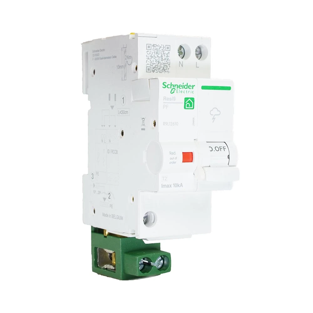Miniatuur van Schneider Electric Resi9 overspanningsbeveiliging type 2 1P+N (TN, TT) 10KA DIN-rail (R9L12610)