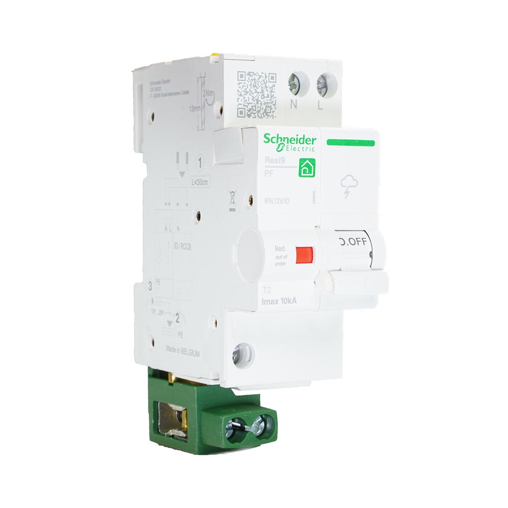 Miniatuur van Schneider Electric Resi9 overspanningsbeveiliging type 2 1P+N (TN, TT) 10KA DIN-rail (R9L12610)