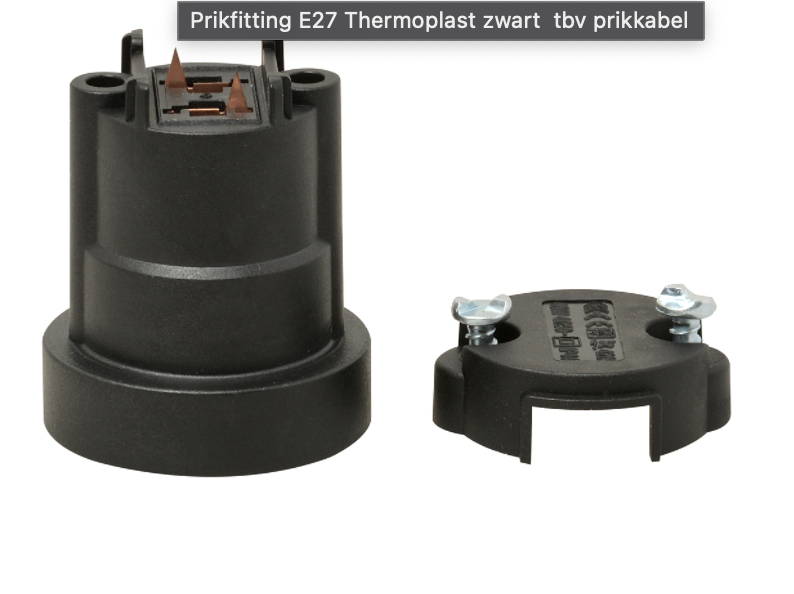 Miniatuur van Martin Kaiser prikfitting E27 thermoplast zwart t.b.v. prikkabel