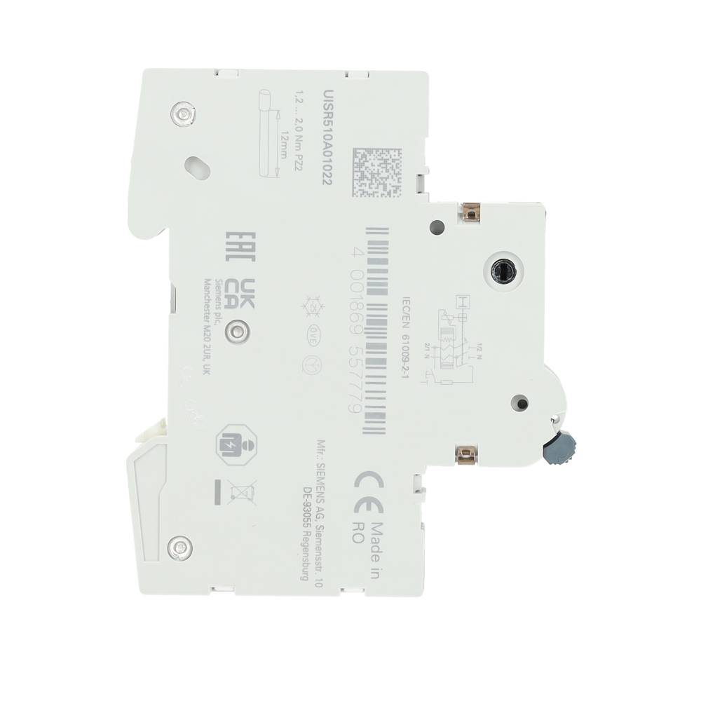 Miniatuur van Siemens spanningsonafhankelijke aardlekautomaat 1-polig+nul 16A B-kar 30mA (5SV13166KK16)