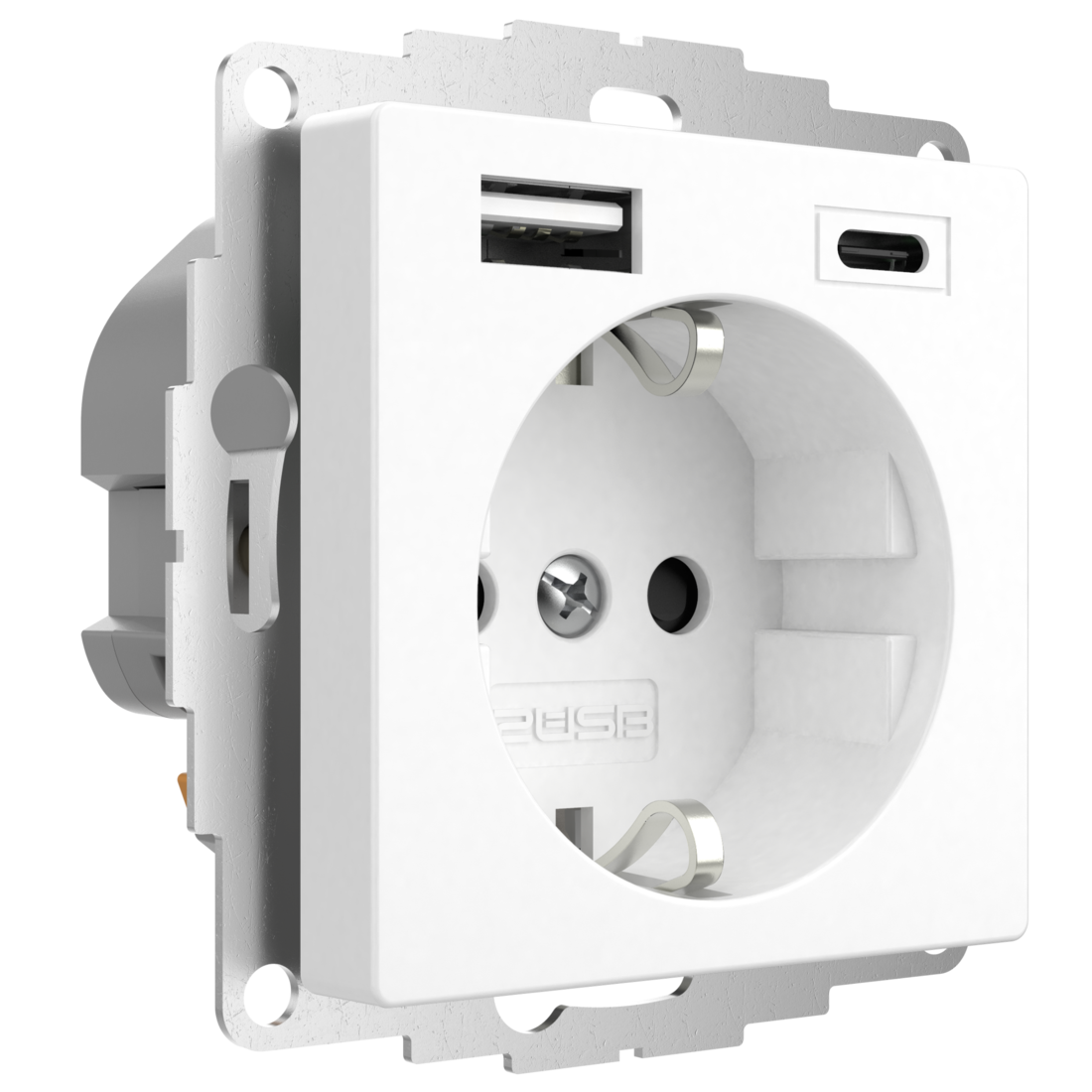 Miniatuur van 2USB universeel stopcontact met 2x USB 55x55 InCharge Pro 55 EU 15W 3A (USB A + C) - wit mat (2U-449528)