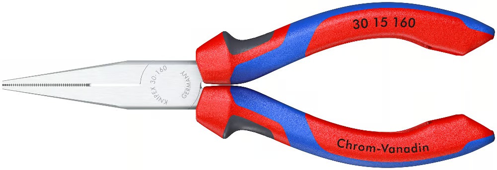 Miniatuur van KNIPEX langbektang verchroomd platte bek 160 mm (30 15 160)