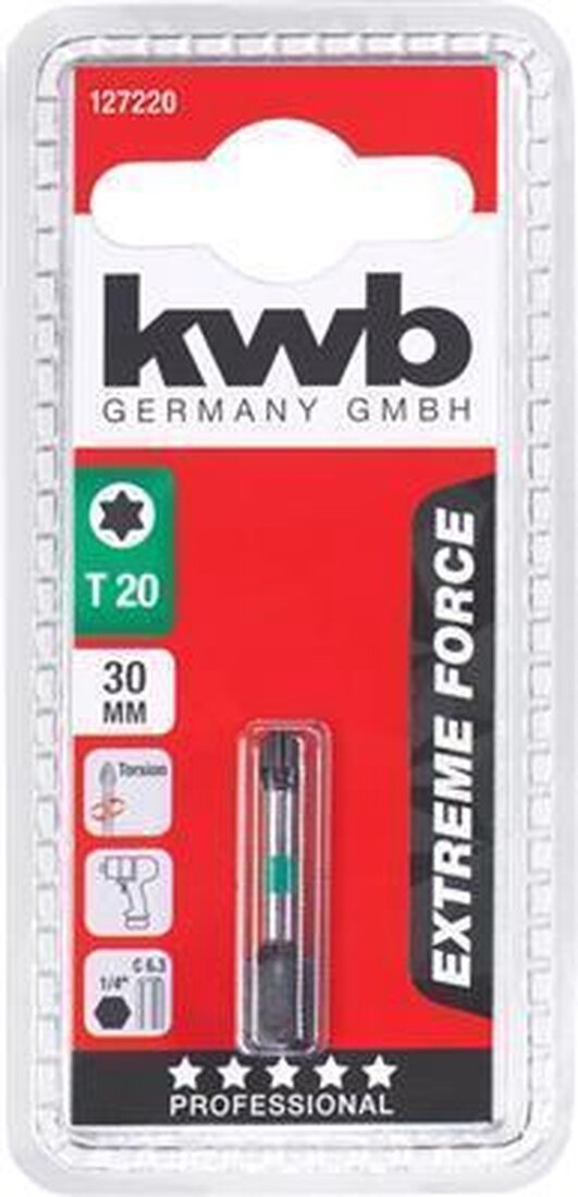 Miniatuur van KWB extreme force bit torx 30mm T20