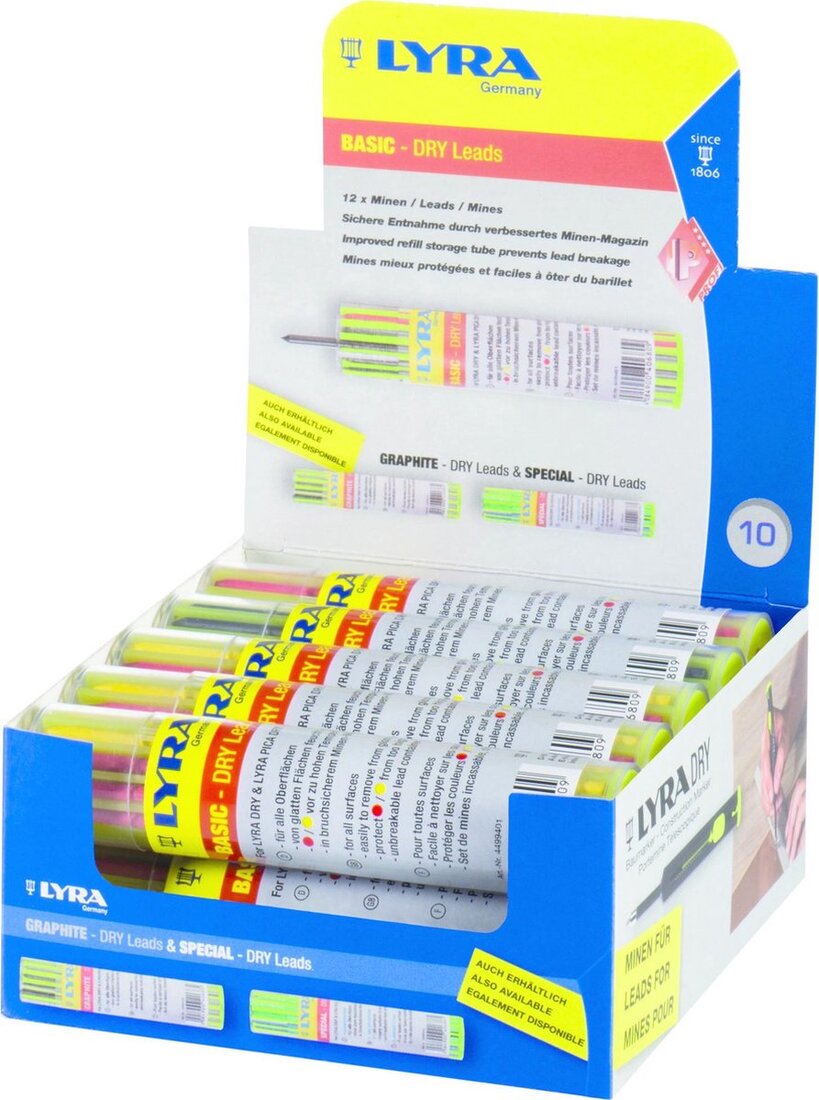 Miniatuur van Lyra reservestiften 6x grafiet 3x rood 3x geel (850336)