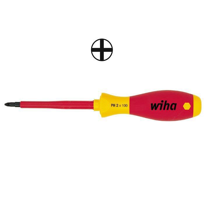 Miniatuur van Wiha SoftFinish schroevendraaier VDE philips PH1 191mm lengte - schacht 80mm (00847)