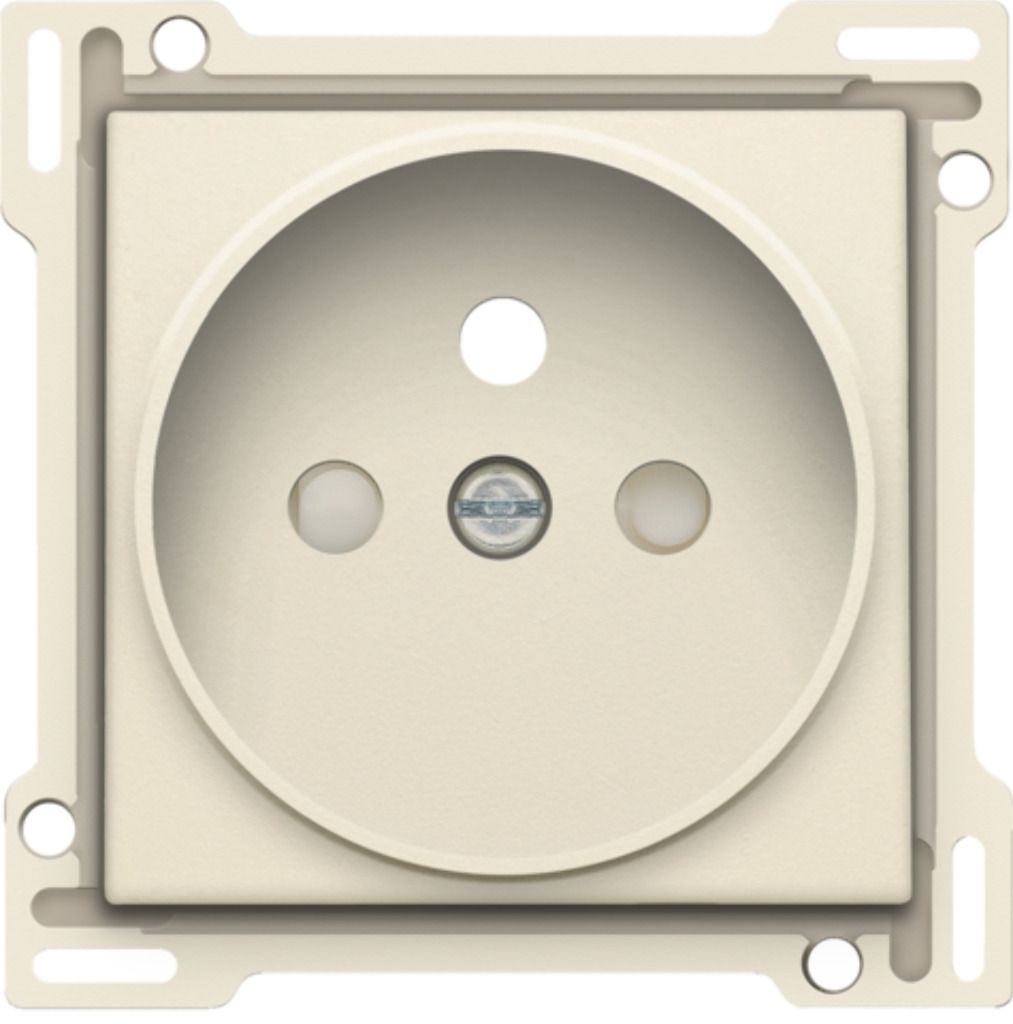 Miniatuur van Niko centraalplaat voor stopcontact met penaarde en kinderveiligheid inbouwdiepte 21mm - Original Cream (100-66101)
