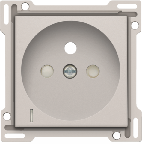 Miniatuur van Niko centraalplaat voor stopcontact met penaarde, kinderveiligheid en spanningsaanduiding inbouwdiepte 34mm - Original Light Grey (102-66607)