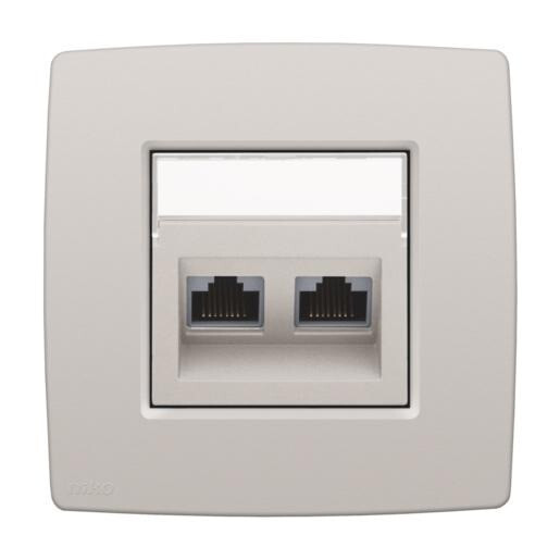 Miniatuur van Niko centraalplaat data 2x RJ45 schuine uitgang light grey (102-65400)
