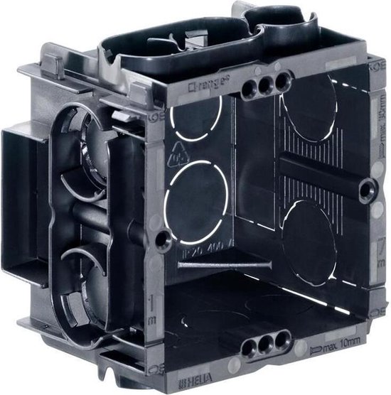 Miniatuur van Helia koppelbare inbouwdoos 50mm met schroefgaten en 2 klauwvlakken 60x60x50mm (Q-RANGE 7502)
