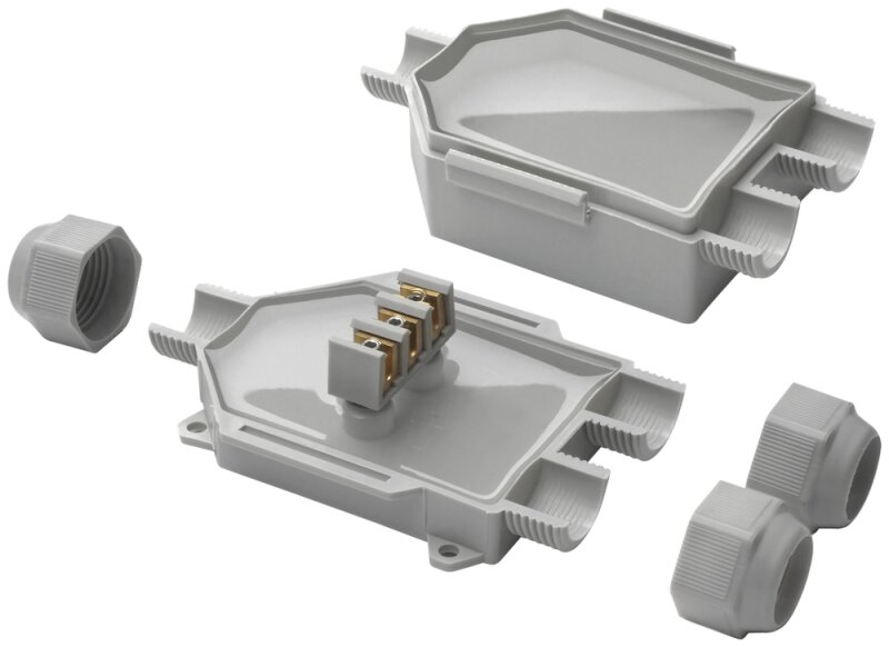 Miniatuur van Raytech BABY BOX IP68 met 3 ingangen voorgevuld met gel compleet 90x80x48mm grijs (BABYBOX)
