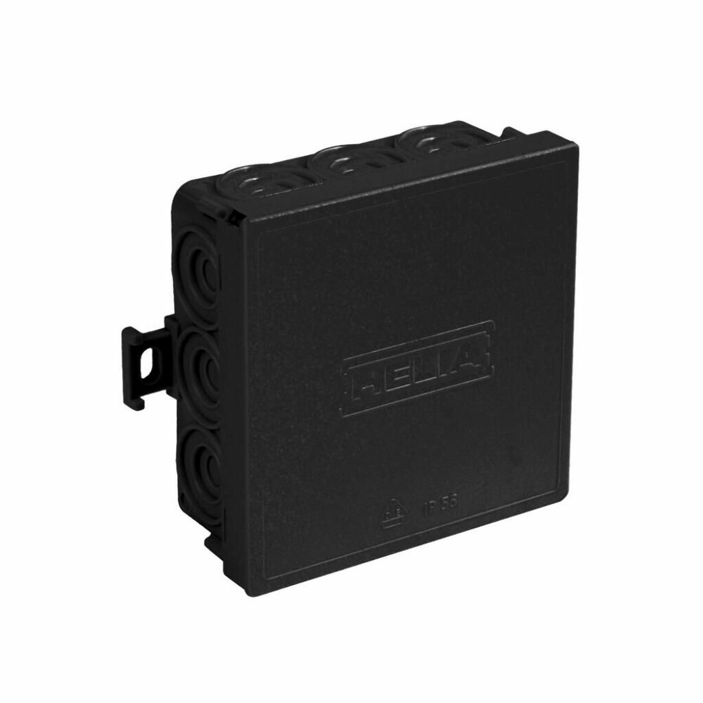 Miniatuur van Helia aftakdoos IP55 12 kabelinvoeren membraan klikdeksel 85x85x37mm zwart (25466)