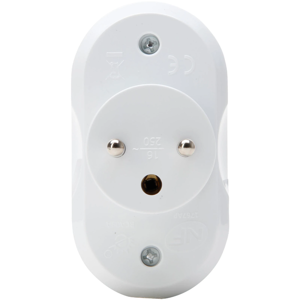 Miniatuur van Kopp adapter verloopstekker domino ovaal 2-voudig met penaarde kinderbeveiliging - wit (705113009)