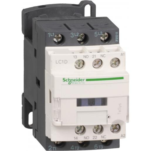 Miniatuur van Schneider Electric contactor 18A AC3 3-polig 1NO+ 1NC 24VDC TeSys D (LC1D18BD)