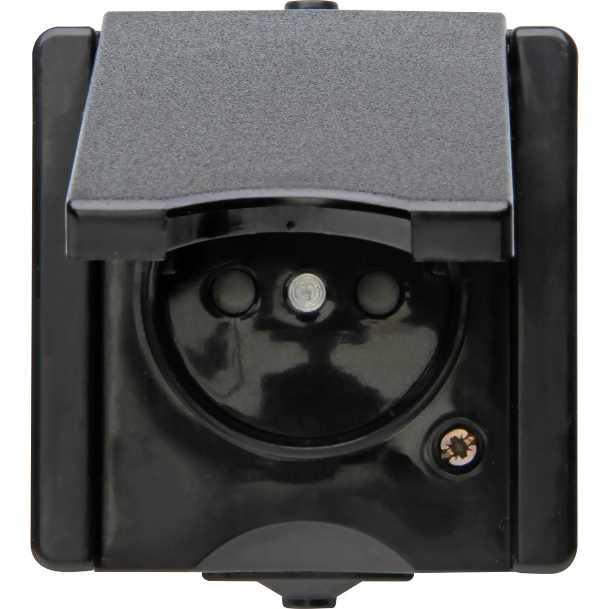 Miniatuur van Kopp stopcontact 1-voudig penaarde met klapdeksel IP44 - ProAQA zwart (954705002)