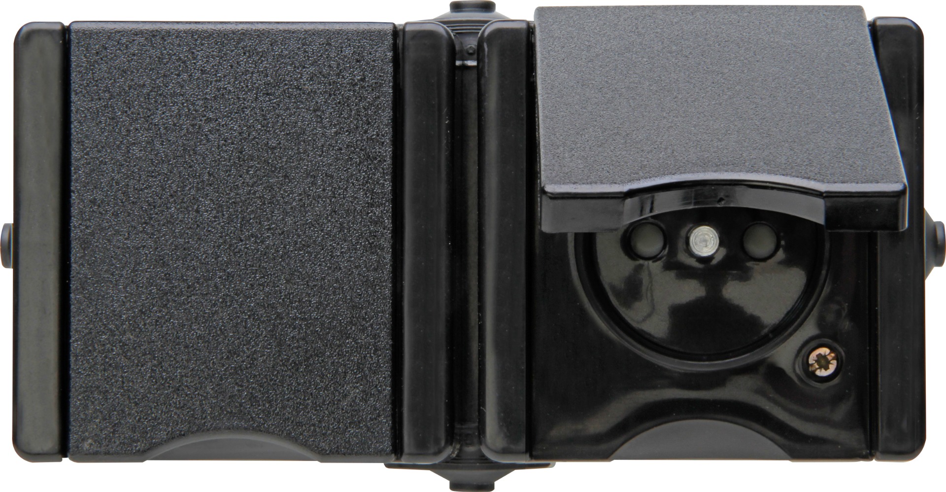 Miniatuur van Kopp stopcontact 2-voudig penaarde met klapdeksel IP44 horizontaal - ProAQA zwart (954905008)