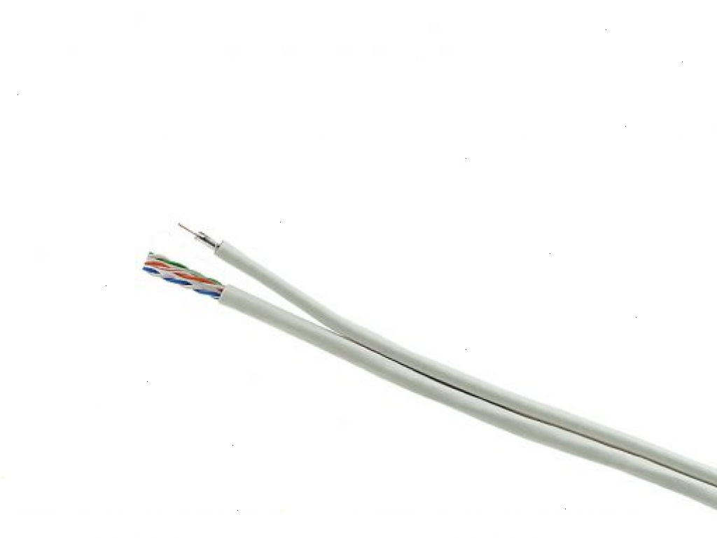 Miniatuur van Technetix combi-kabel coax RG59T 75 Ohm en UTP CAT6 100 meter - wit (19012510)