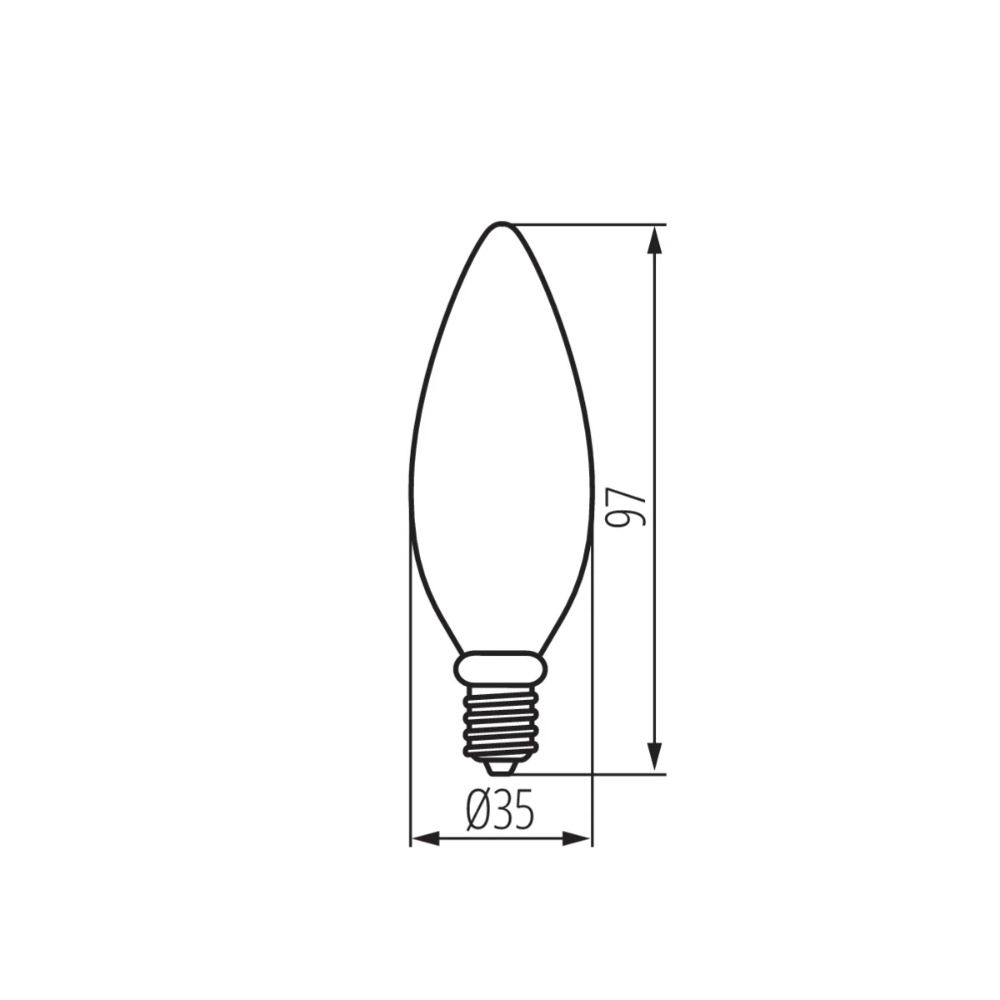 Miniatuur van Kanlux LED lamp filament kaars E14 4.5W 470lm warm wit 2700K (29618)