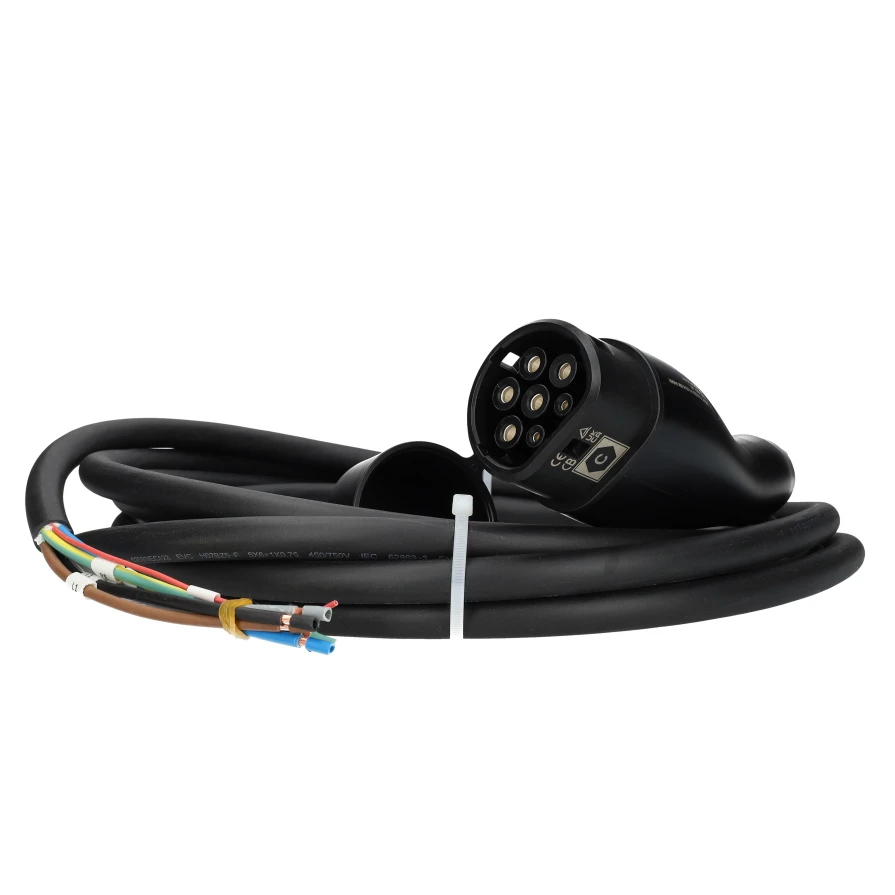 Miniatuur van EVHUB laadkabel type 2 met open eind - 3,7 tot 11kW - 3 meter (85210005)