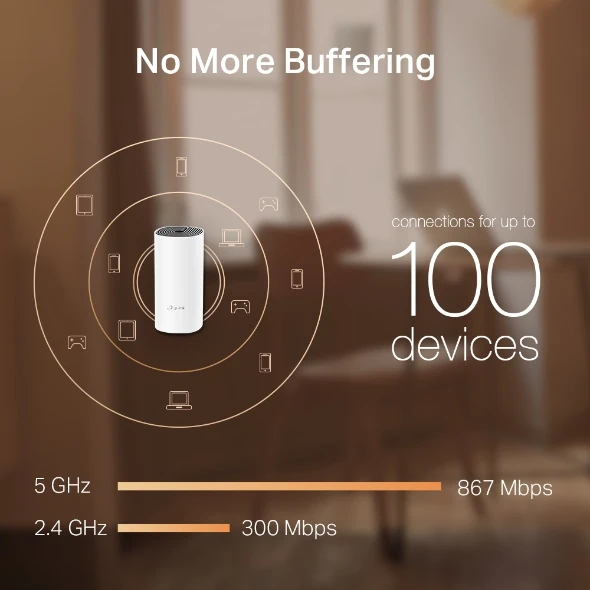 Miniatuur van TP-LINK mesh WiFi router 300Mbps op 2.4GHz-band + 867Mbps op 5GHz-band per 3 stuks (Deco E4 3-pack)
