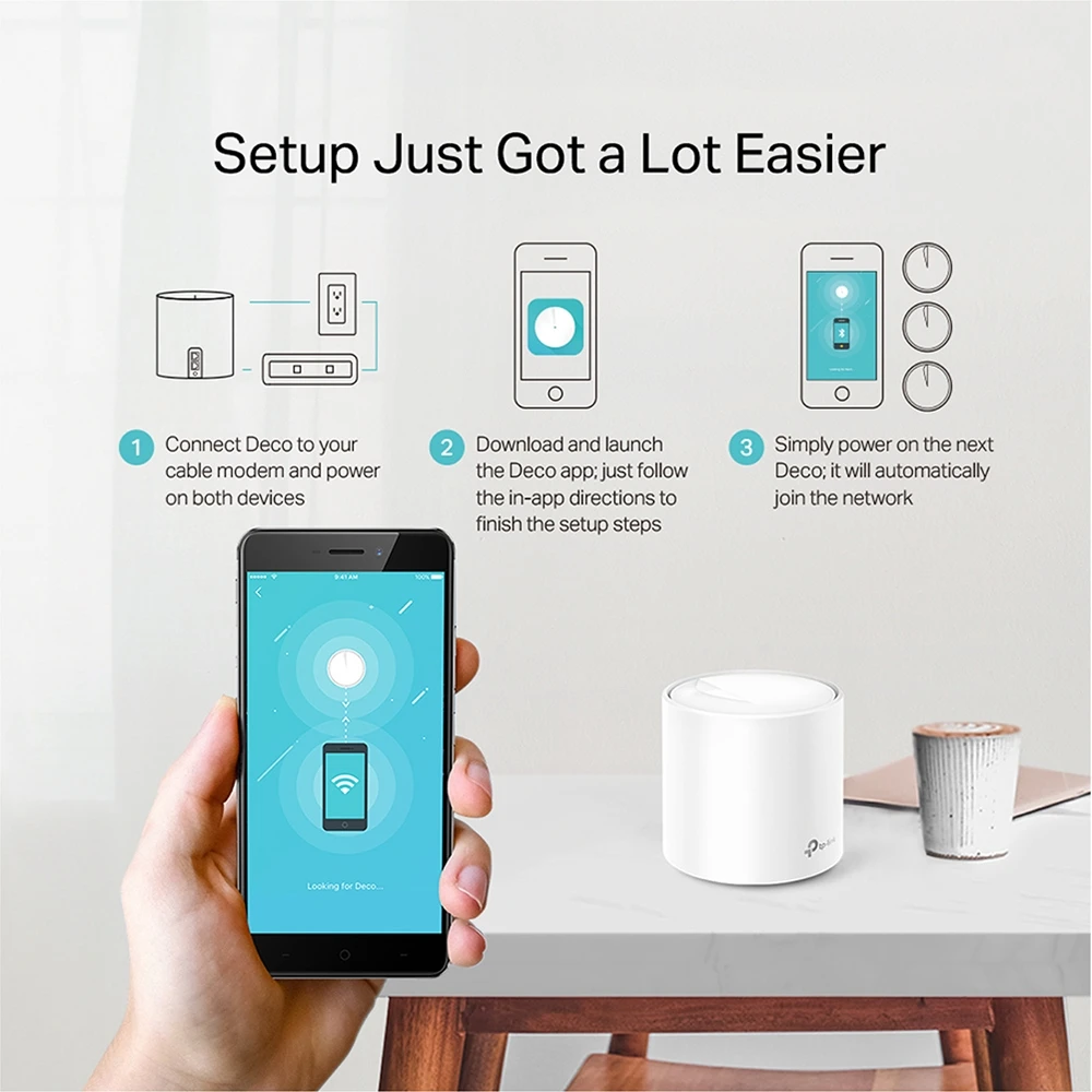 Miniatuur van TP-LINK mesh WiFi router 574Mbps op 2.4GHz-band + 1200Mbps op 5GHz-band (Deco X20 1-pack)