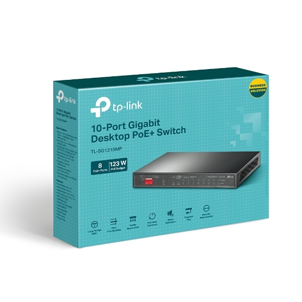 Miniatuur van TP-LINK unmanaged netwerk switch 10-poorts 10-1000 Mbps (TL-SG1210MP)