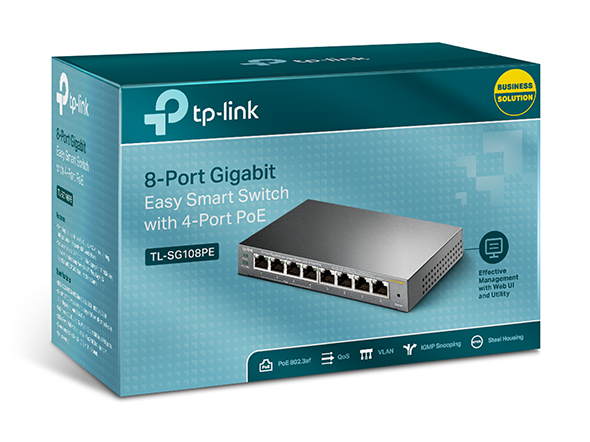 Miniatuur van TP-LINK PoE Smart switch 8-poorts 10-1000 Mbps 55W (TL-SG108PE)